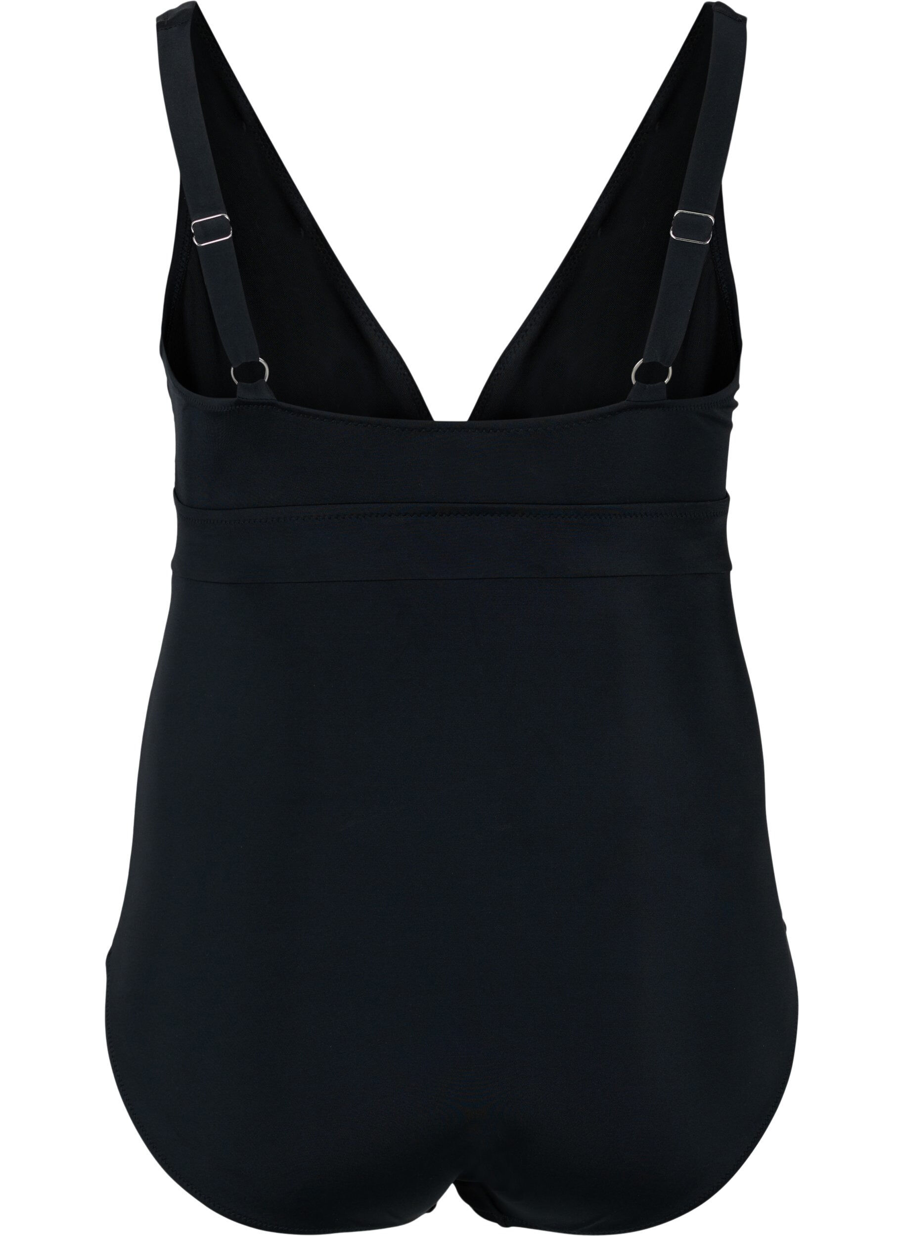 Zizzi Bathing suit with drawstring detail, Black, Packshot image number 1
