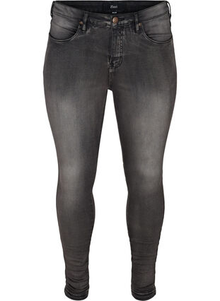 Super waskie jeansy Amy z wysokim stanem, Dark Grey Denim, Packshot image number 0