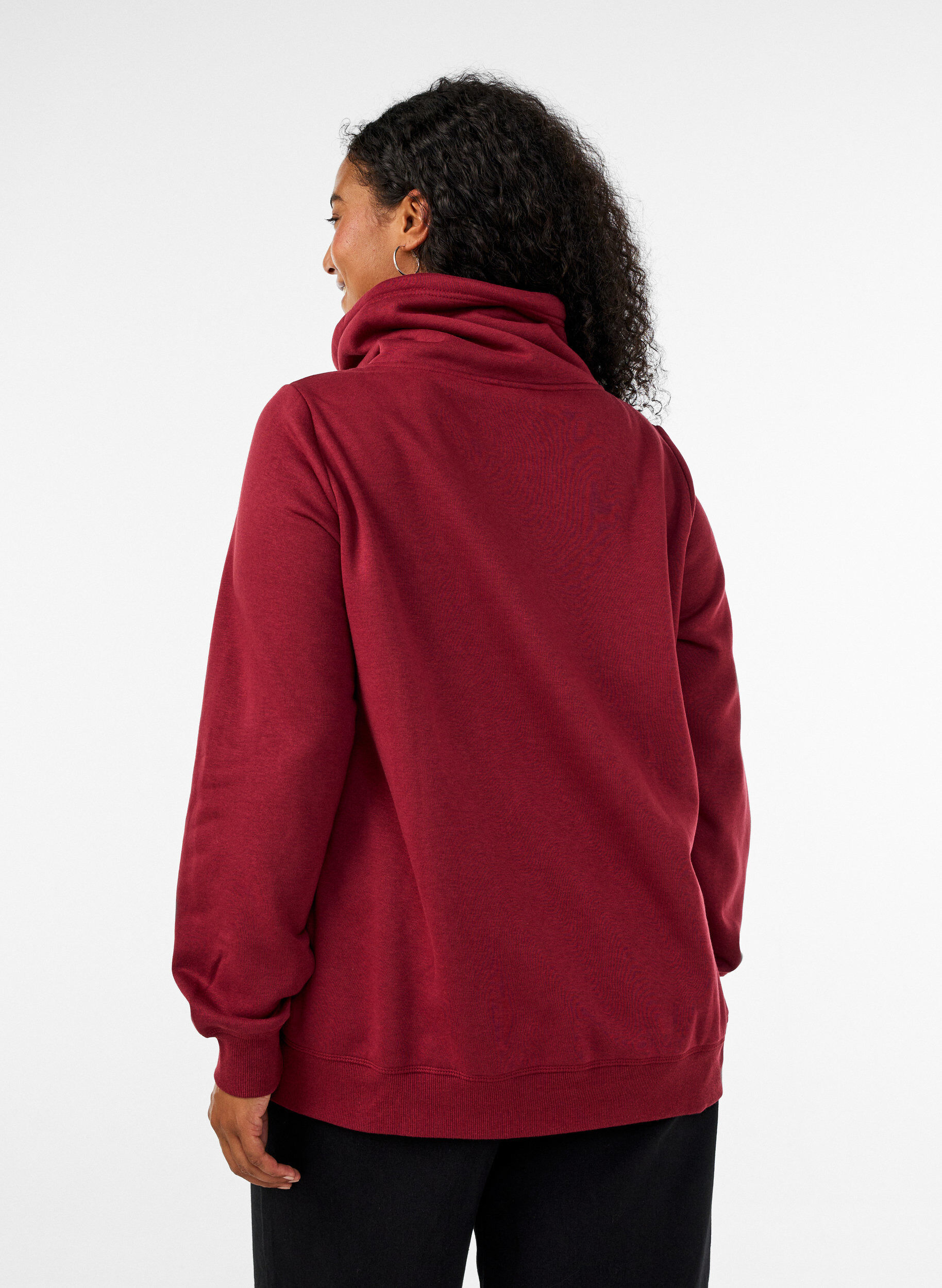 ZizziBluza z wysokim kolnierzem i kieszeniami, Czerwony, Model image number 2