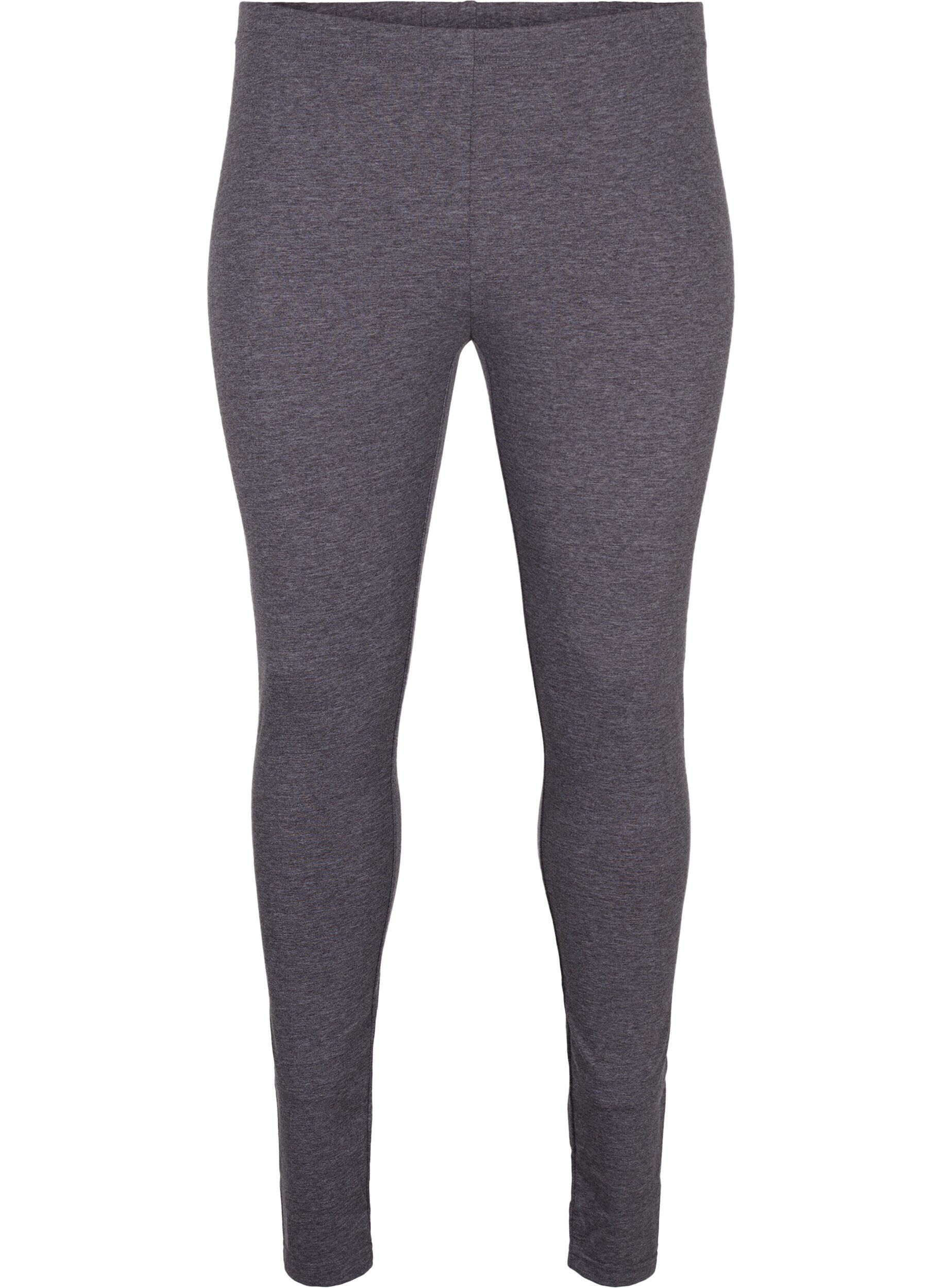 Zizzi Szare melanzowe legginsy, Dark Grey Melange, Packshot image number 0