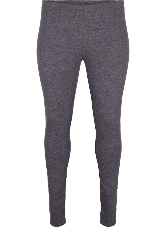 Szare melanzowe legginsy, Dark Grey Melange, Packshot image number 0