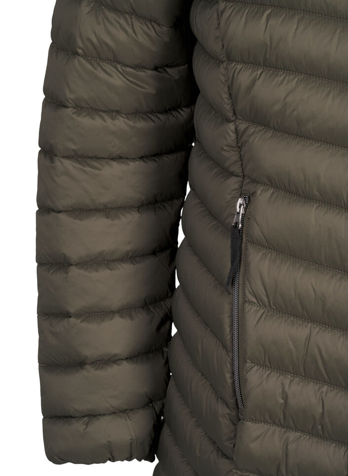 Lekka kurtka z kieszeniami i odpinanym kapturem, Zielony, Packshot image number 3