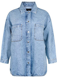Luzna kurtka jeansowa z guzikami, Light blue denim, Packshot