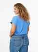T-shirt z kr&oacute;tkim rekawem w mieszance bawelny, Niebieskie, Model image number 2