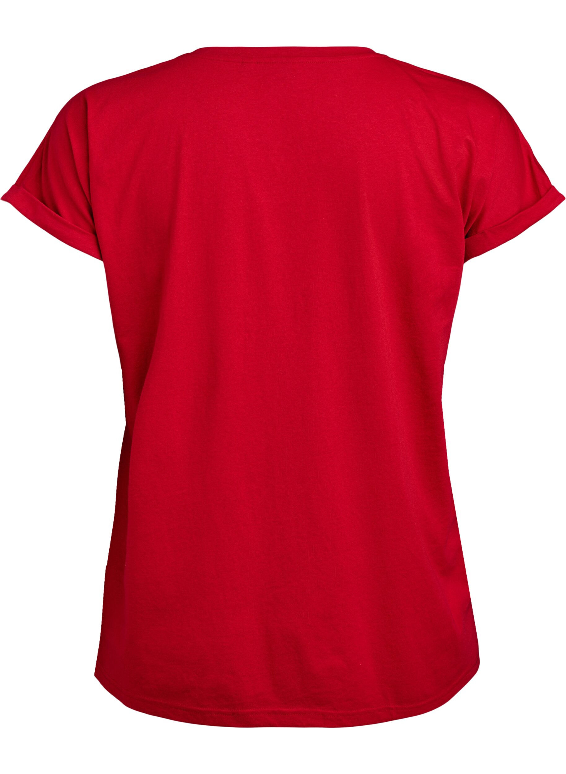 ZizziT-shirt z kr&oacute;tkim rekawem z mieszanki bawelny, Czerwony, Packshot image number 1
