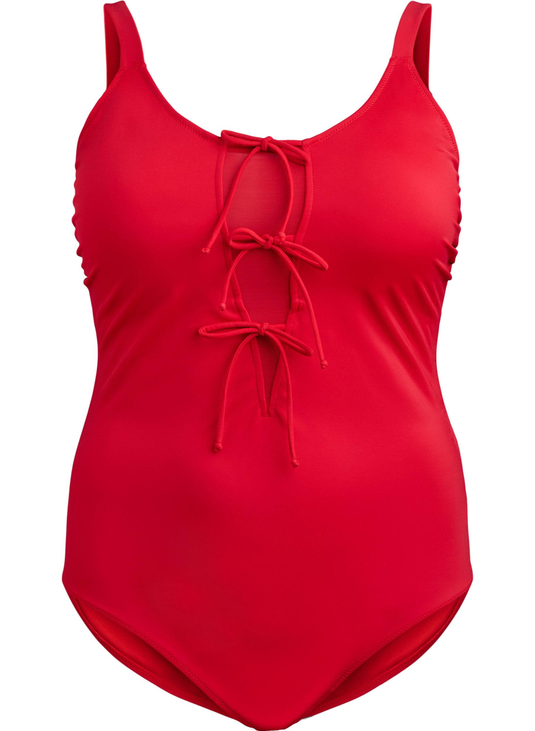 Zizzi Str&oacute;j kapielowy z kokardkami, Czerwony, Packshot image number 0