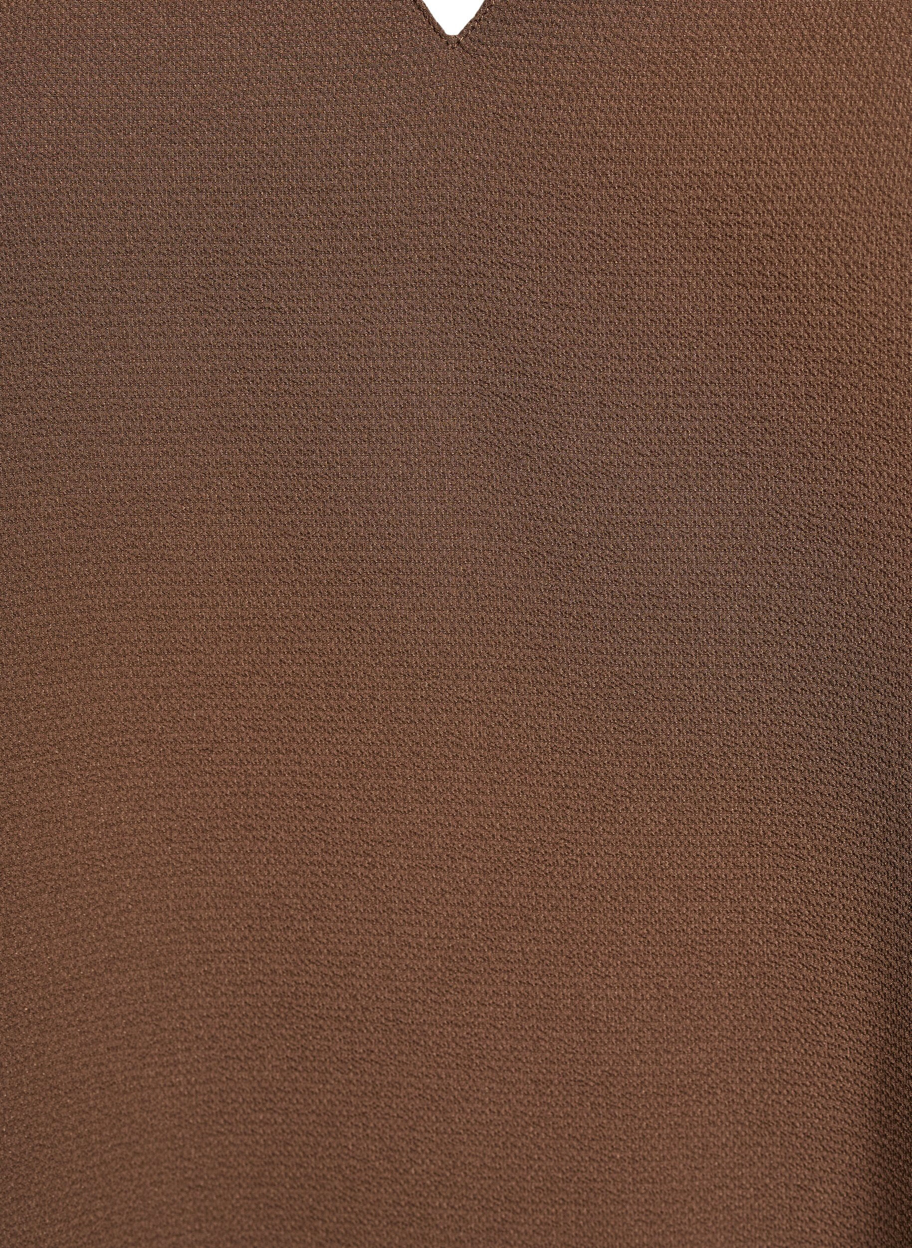 Zizzi Bluzka z kr&oacute;tkim rekawem i dekoltem w szpic, Brązowy, Packshot image number 2