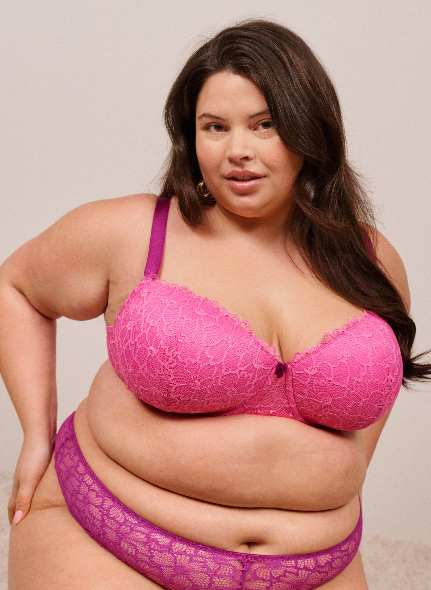 ZizziBiustonosz z koronka i formowanymi miseczkami, R&oacute;żowy, Image image number 0