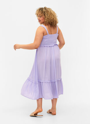 Wiskozowa sukienka midi z marszczeniem, Lavender, Model image number 1