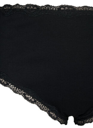  Spodnie 3/4 2-pack z koronkowym brzegiem, Black/Black, Packshot image number 3