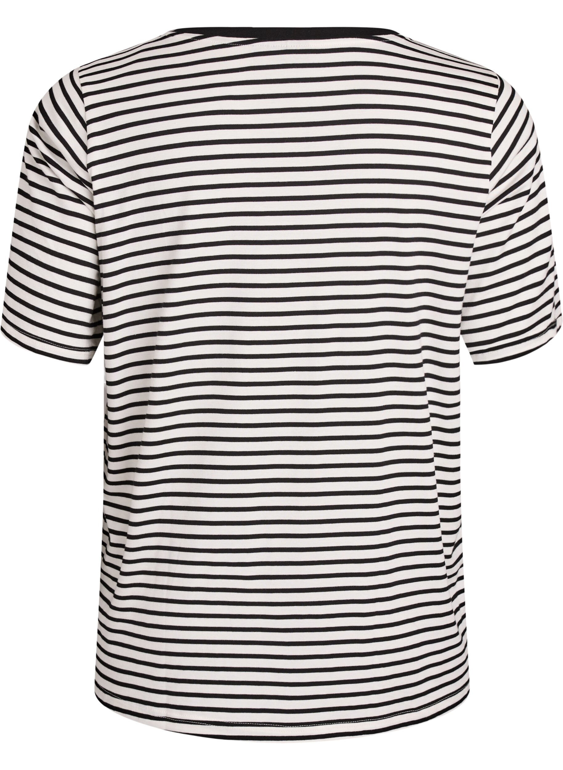 ZizziKoszulka z TENCEL&trade; Lyocell i paskami, Biały, Packshot image number 1