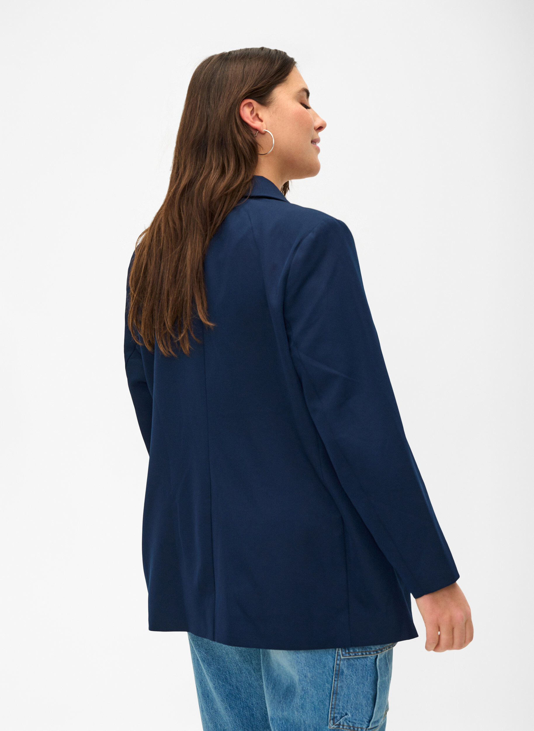 Zizzi Klasyczny blezer zapinany na guziki, Navy Blazer, Model image number 1