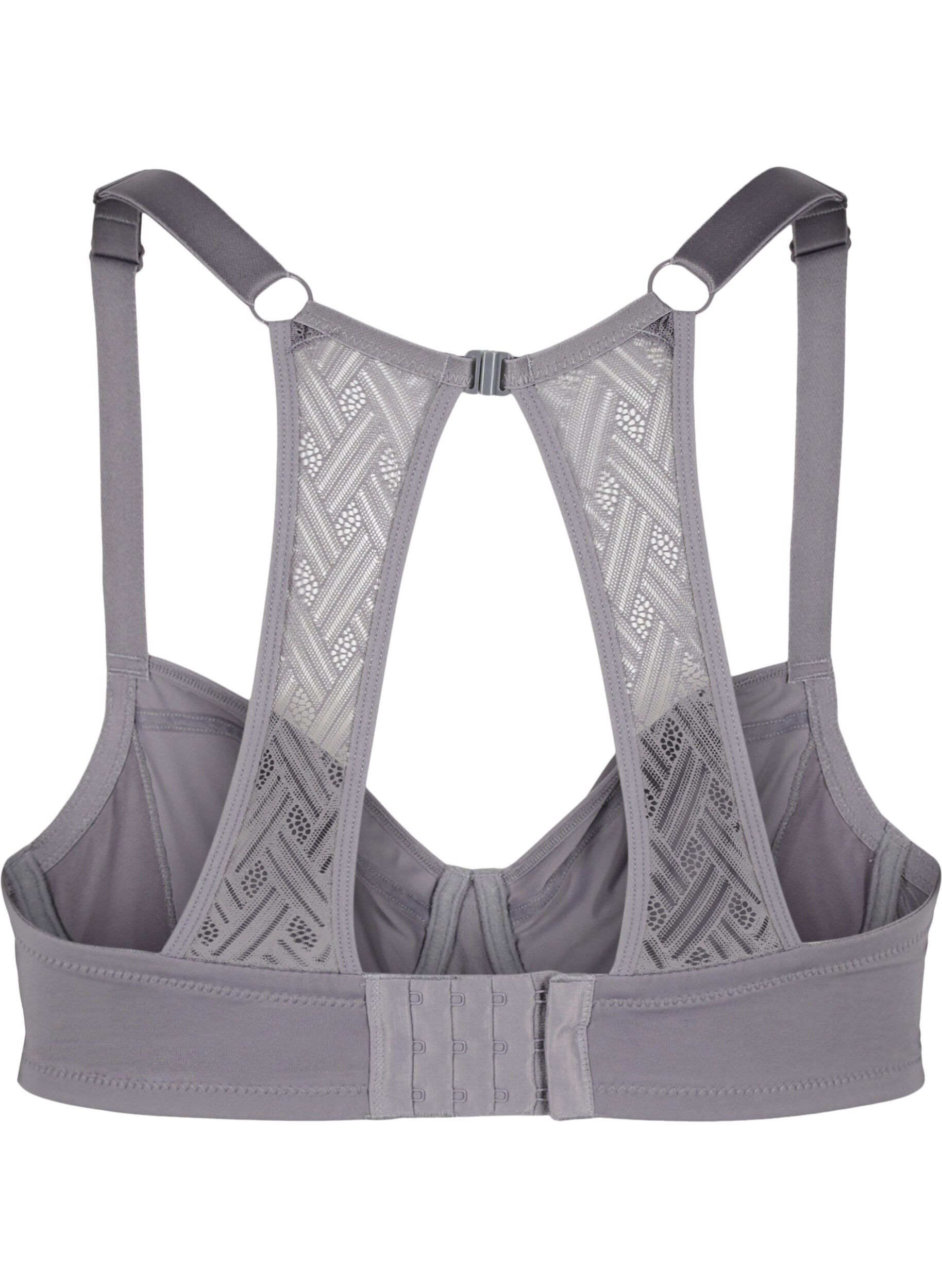 Zizzi Underwired  bra with back detail, Smoked Pearl, Packshot image number 1