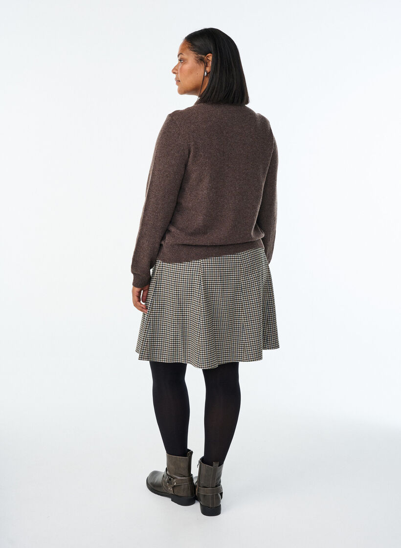 Krótka spódnica w ksztalcie litery A, Brązowy, Model image number 2