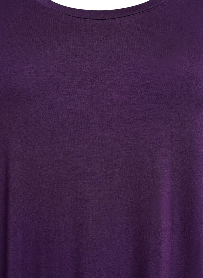 Koszula nocna z wiskozy z koronkowymi detalami, Fioletowy, Packshot image number 2