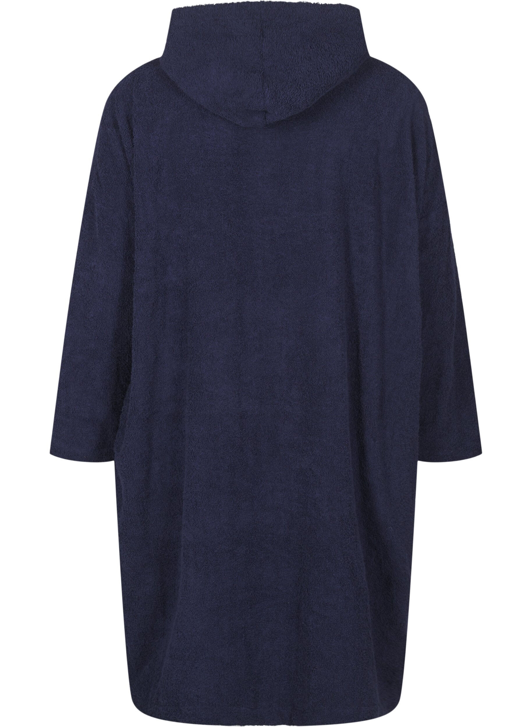 Zizzi Terry poncho z&nbsp;kapturem, Navy Blazer, Packshot image number 1