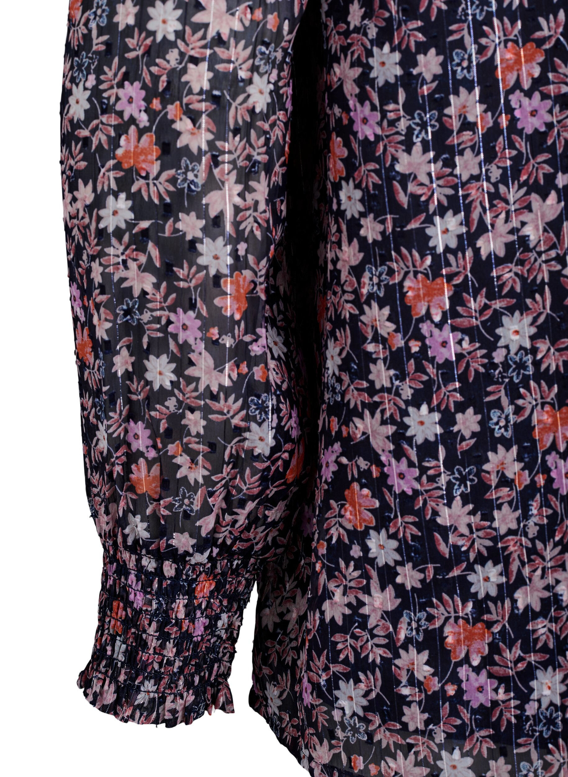 ZizziBluzka z kwiatowym nadrukiem i brokatowa nicia, Niebieskie, Packshot image number 3