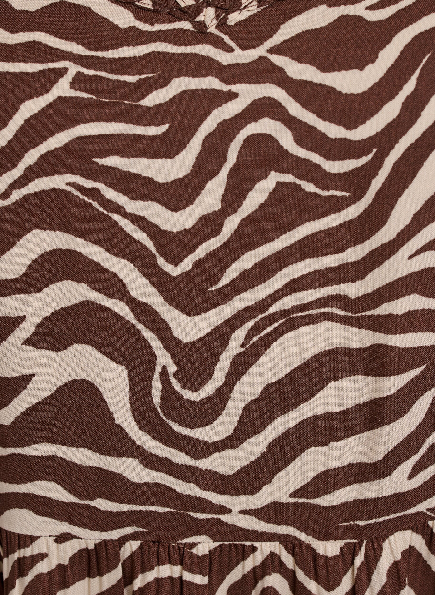 Zizzi Sukienka midi na ramiaczkach z marszczonym tylem, Brązowy, Packshot image number 2