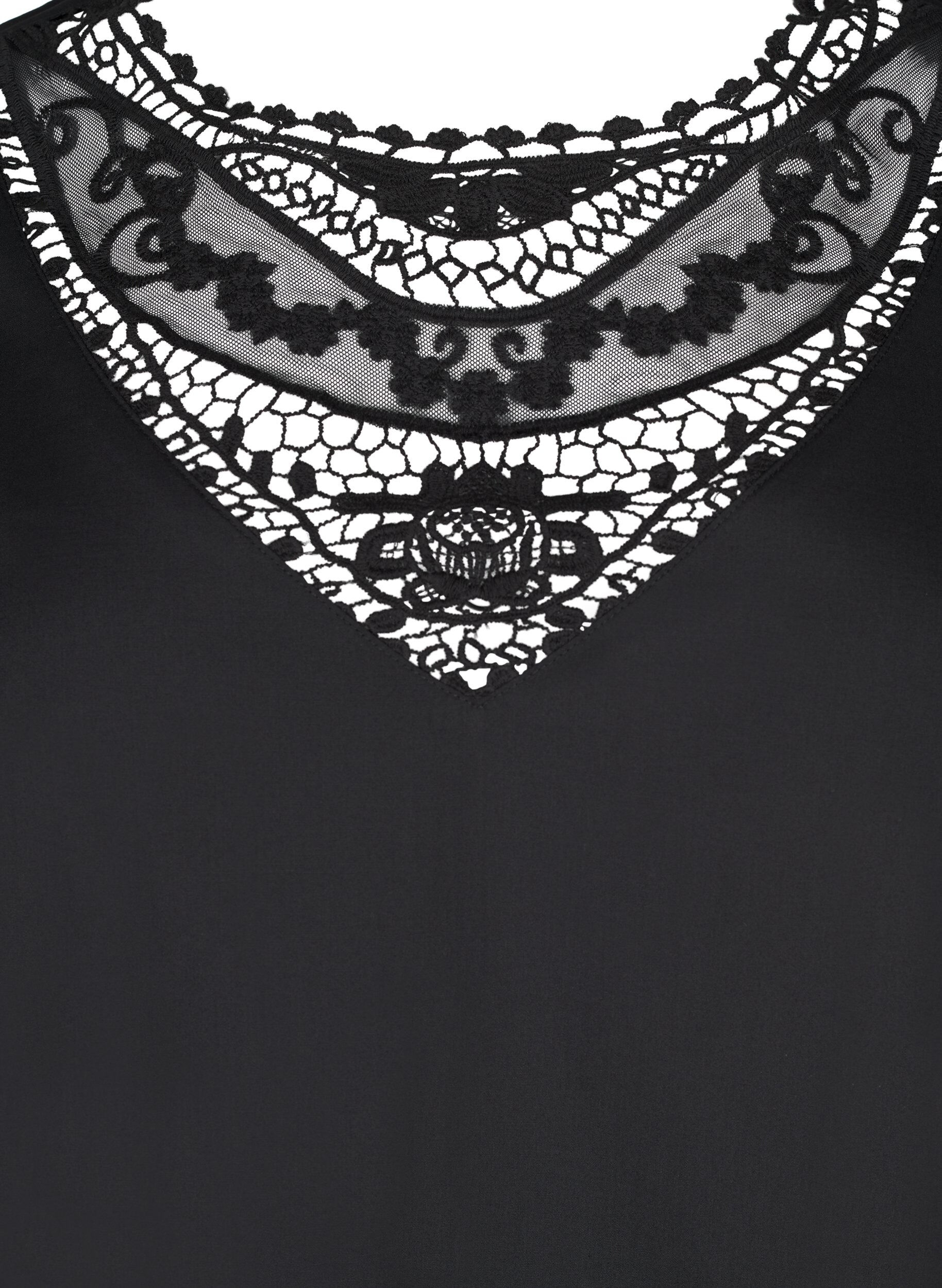 Zizzi Kr&oacute;tka sukienka z koronkowym detalem, Black, Packshot image number 2