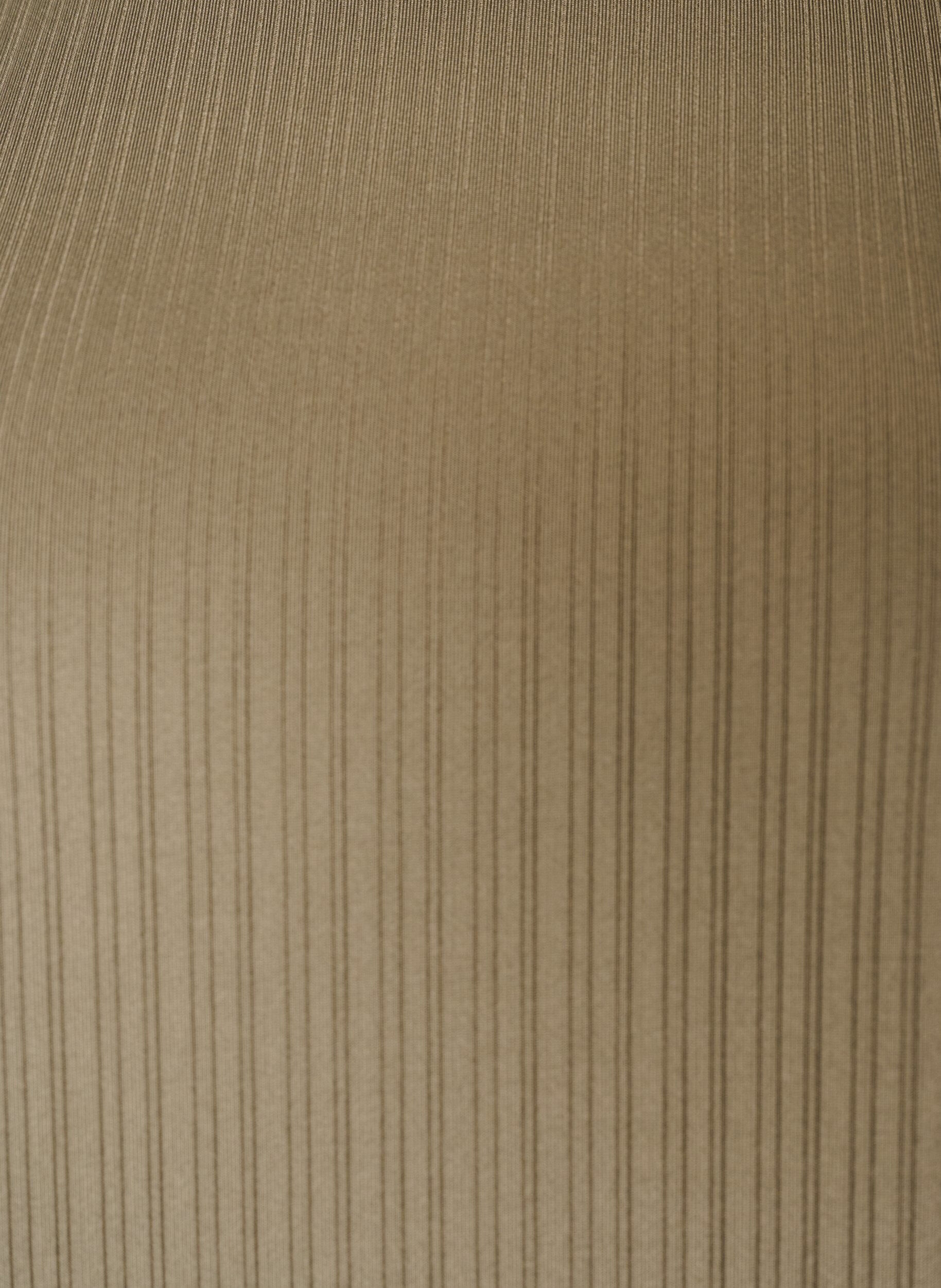 ZizziBluzka z dzianiny z teksturowanymi paskami i marszczonym brzegiem, Brązowy, Packshot image number 2