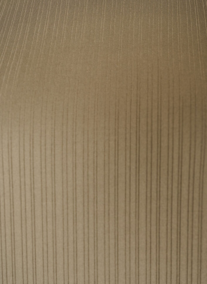 Bluzka z dzianiny z teksturowanymi paskami i marszczonym brzegiem, Brązowy, Packshot image number 2