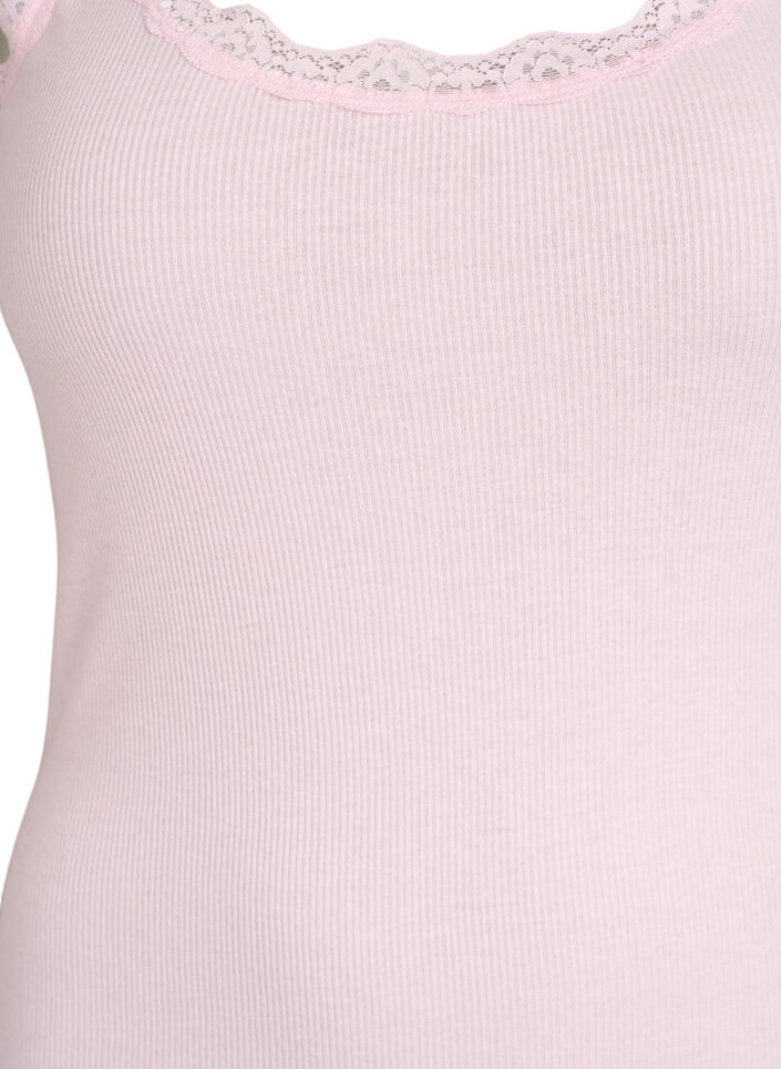 Top z koronkowym wykonczeniem, R&oacute;żowy, Packshot image number 2