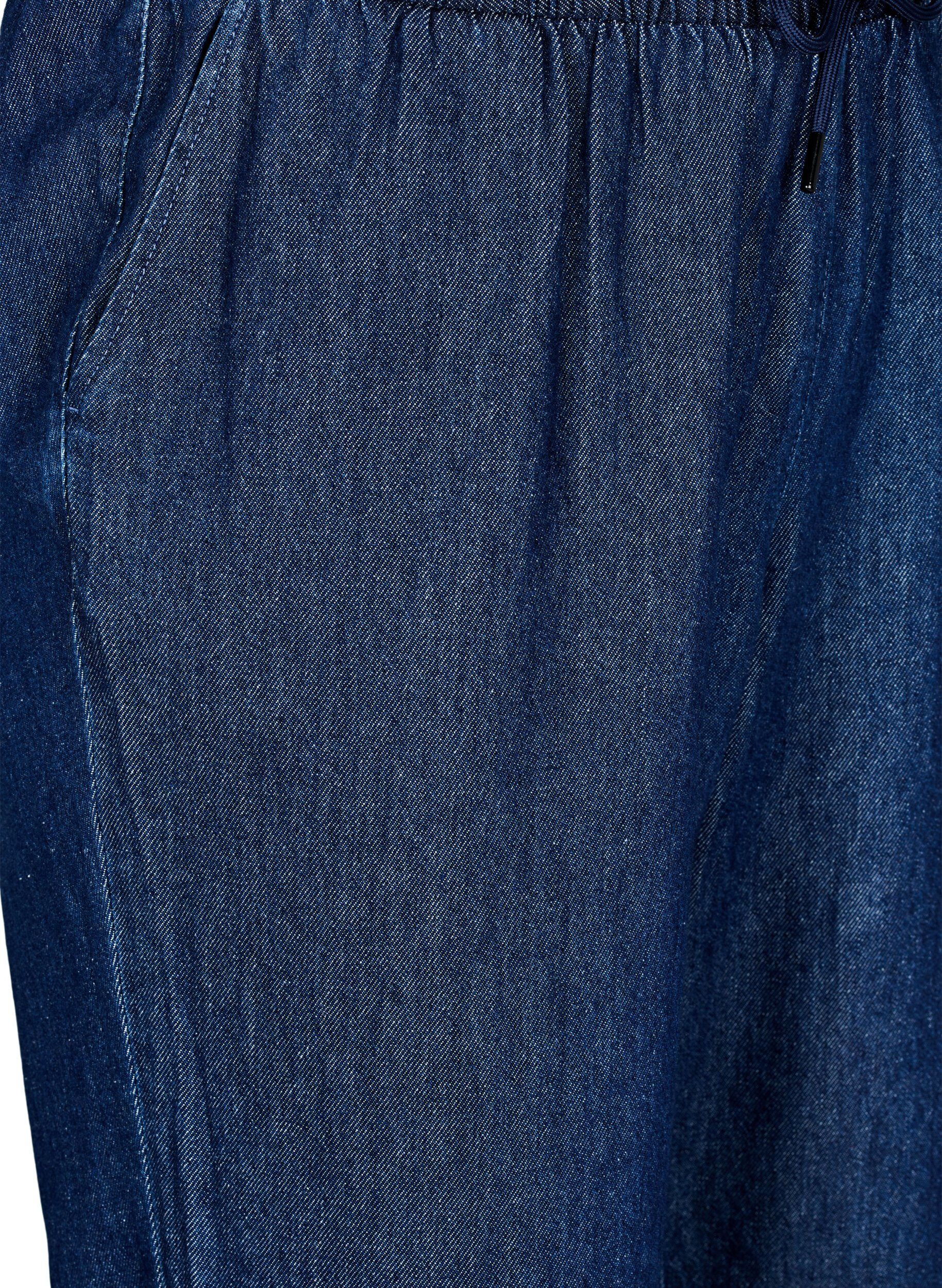 Zizzi Jeansy o prostym kroju z elastycznym paskiem w talii, Niebieskie, Packshot image number 2