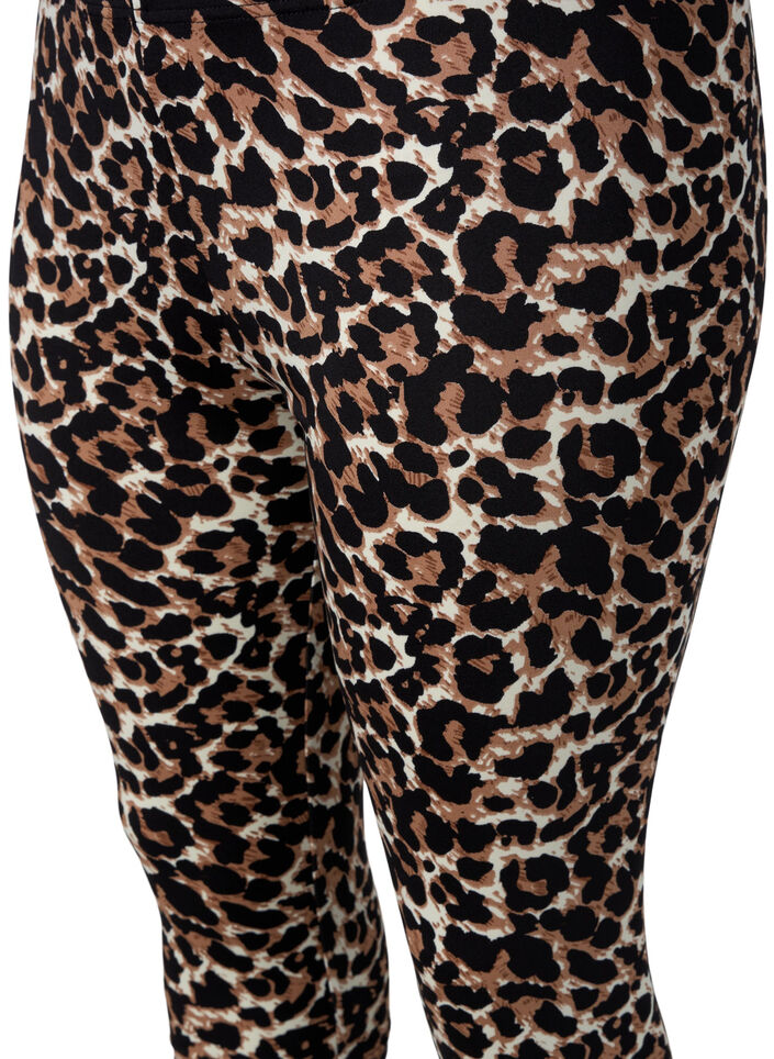	 2-pack legginsy 3/4, Black / LEO AOP, Packshot image number 3