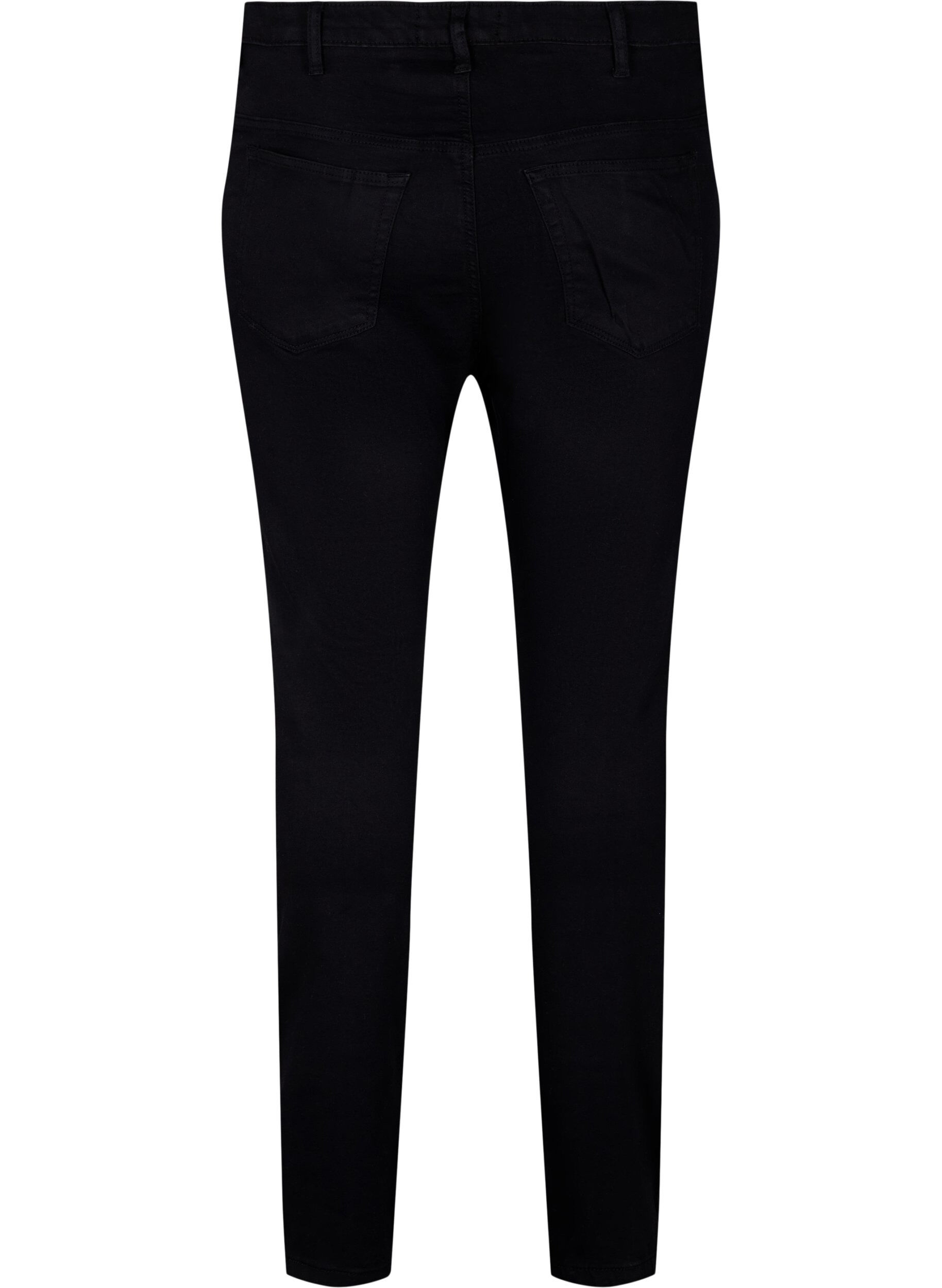 Zizzi 	 Super slim Amy jeans with stud detail, Black, Packshot image number 1