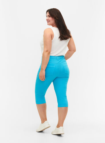 Dopasowane spodnie Emily capri, River Blue, Model image number 1