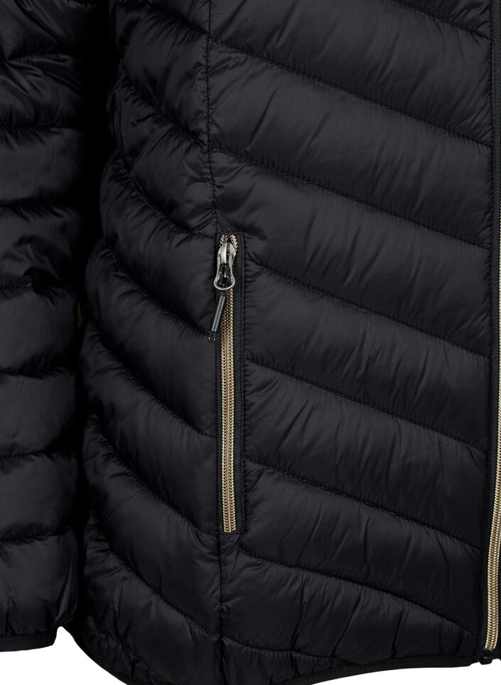Lekka kurtka z kapturem, Czarne, Packshot image number 2