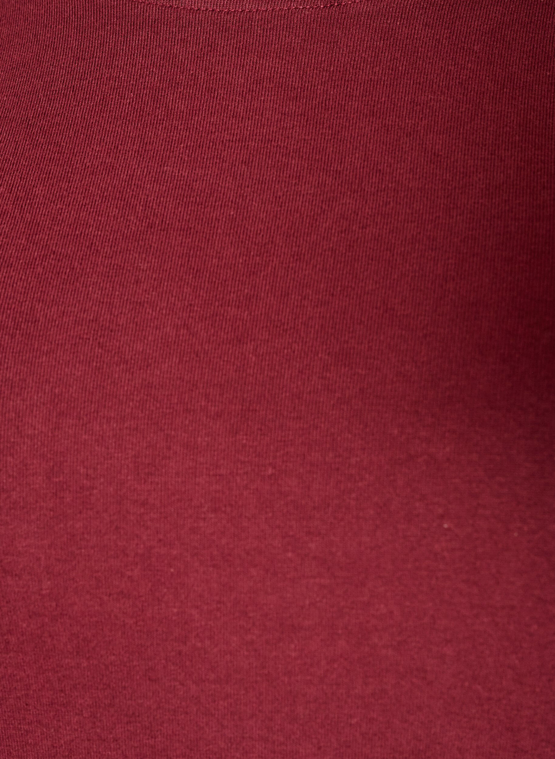 ZizziBasicowy T-shirt z dlugim rekawem i okraglym dekoltem, Czerwony, Packshot image number 2