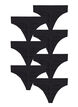  Bawelniane stringi 7-pack typu G, Czarne, Packshot image number 1