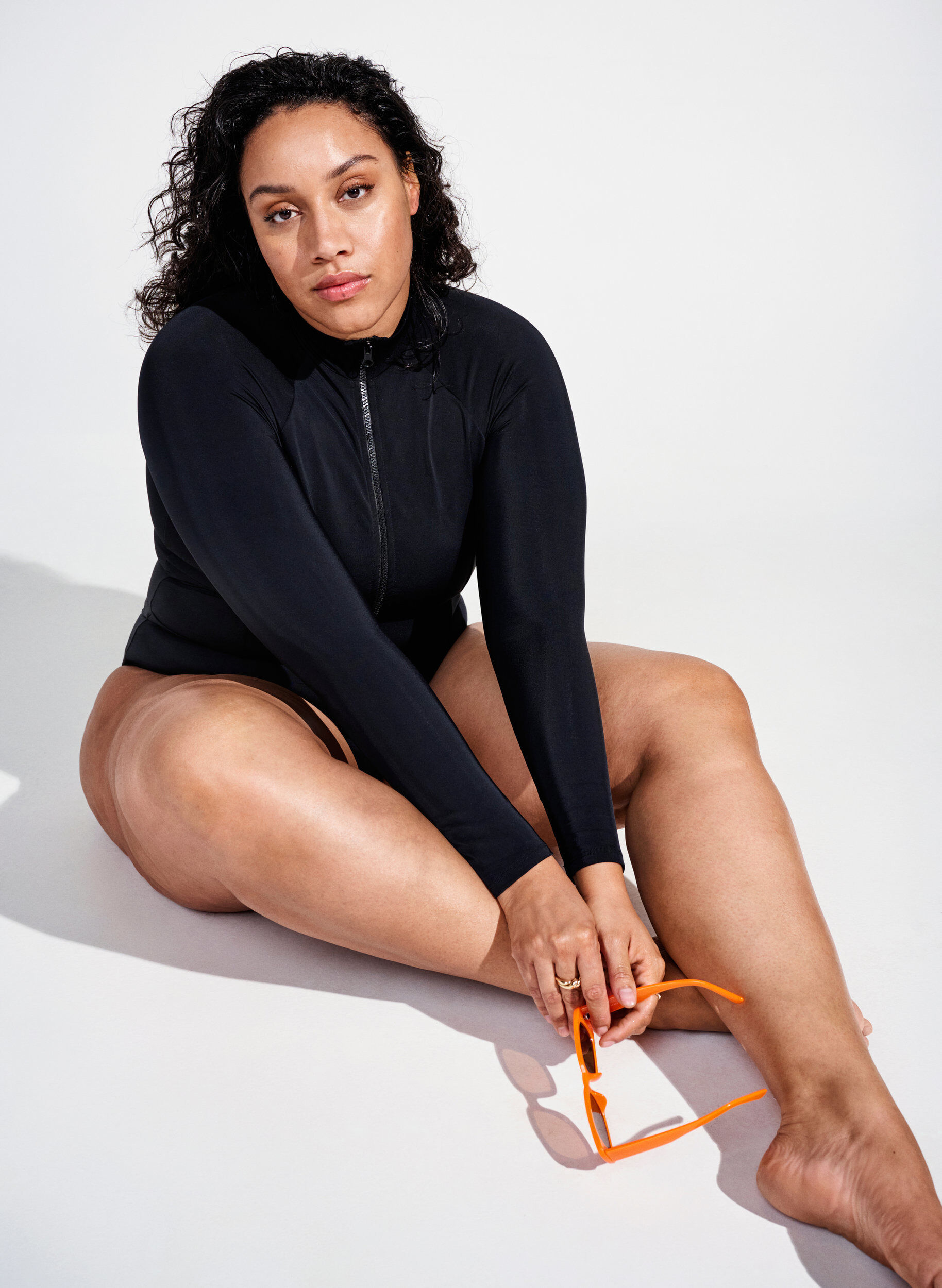Zizzi 	 Swimsuit with long sleeves, Black, Image image number 1