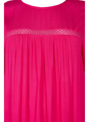 Wiskozowa sukienka z koronkowym paskiem, Bright Rose, Packshot image number 2