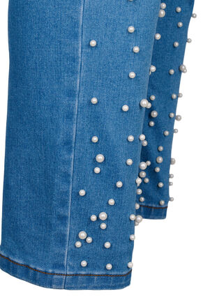 Dopasowane jeansy Emily z perelkami, Light Blue, Packshot image number 3