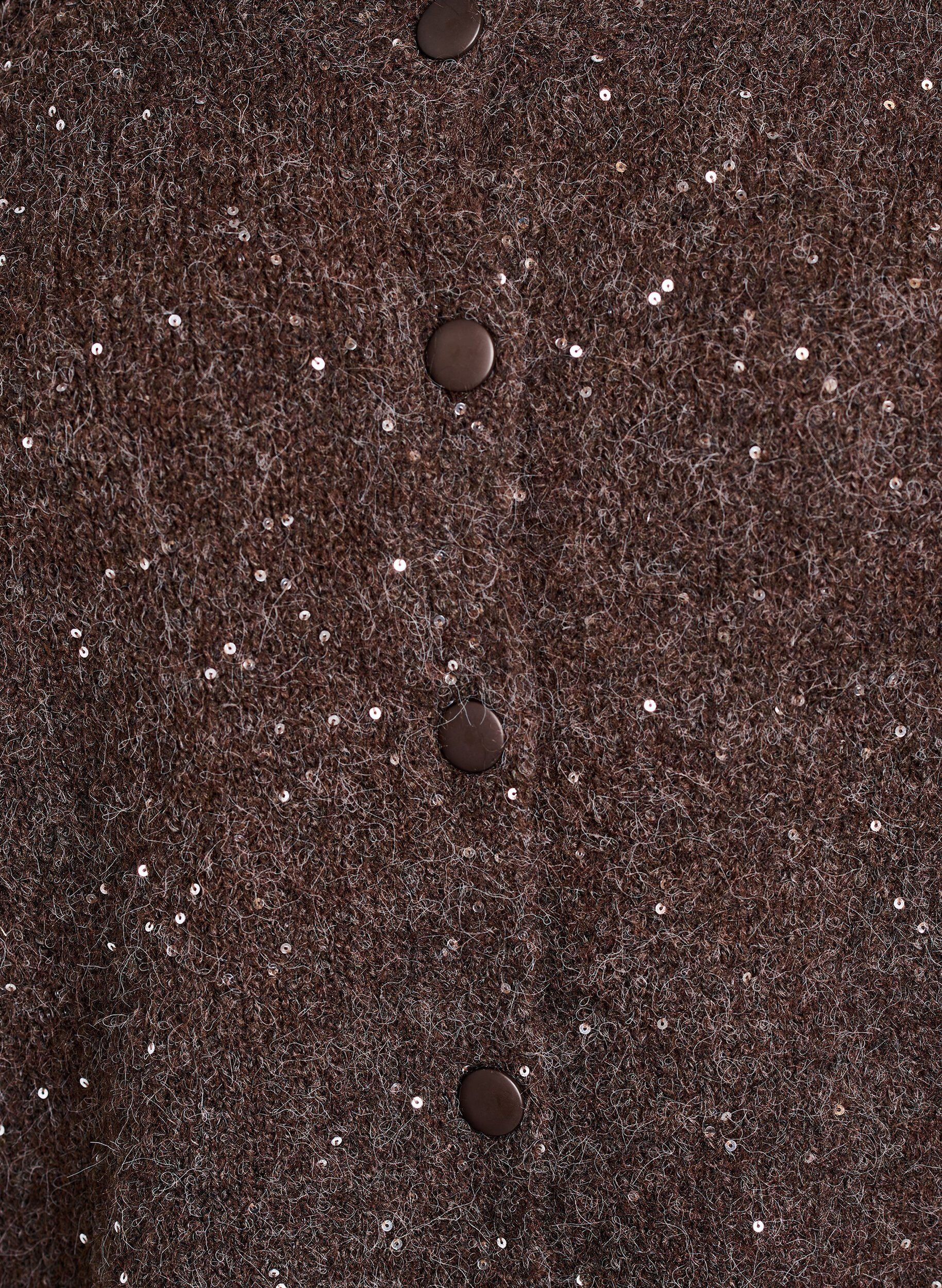 Zizzi Kardigan z cekinami, Brązowy, Packshot image number 2