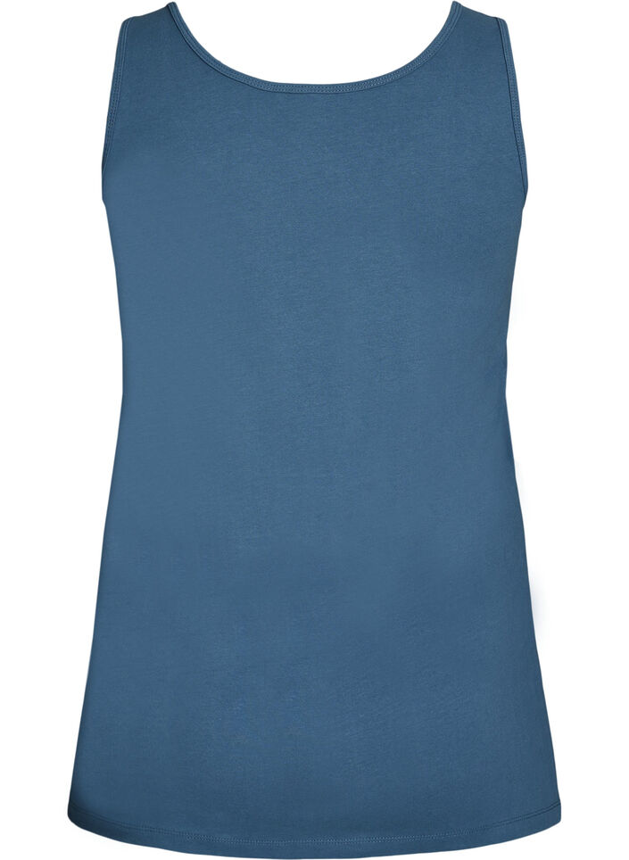 Podstawowy top bawelniany w jednolitym kolorze, Szary, Packshot image number 1