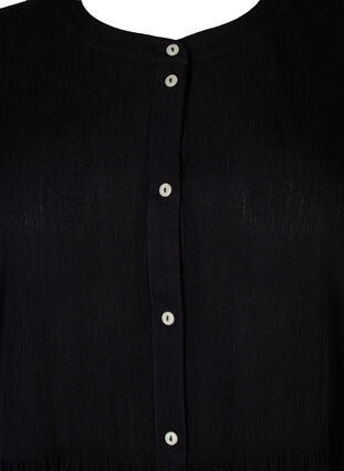 Trapezowa sukienka z wiskozy z krótkimi rekawami, Black, Packshot image number 2