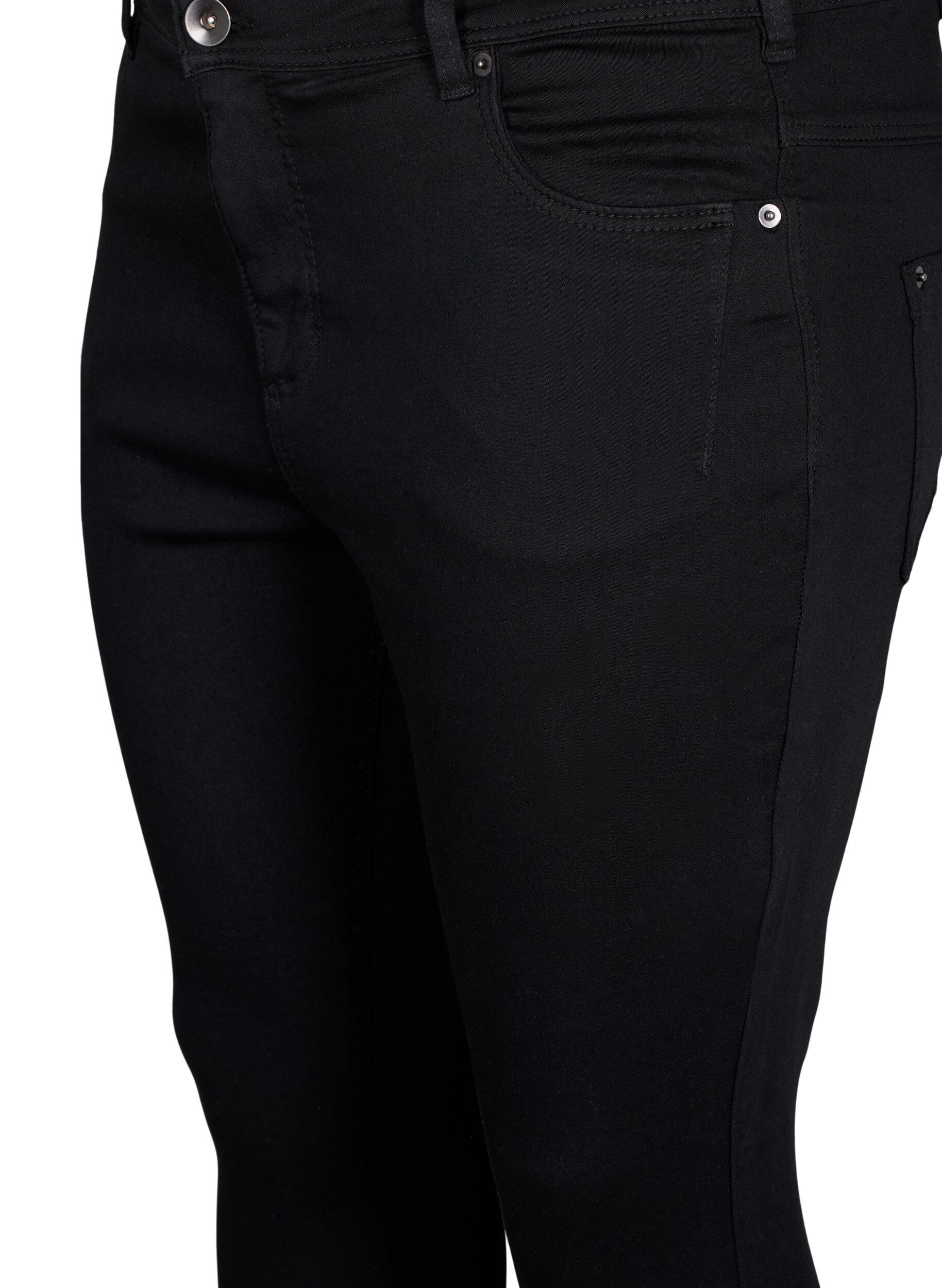 ZizziJeansy Amy nad kostke z suwakiem, Czarne, Packshot image number 2