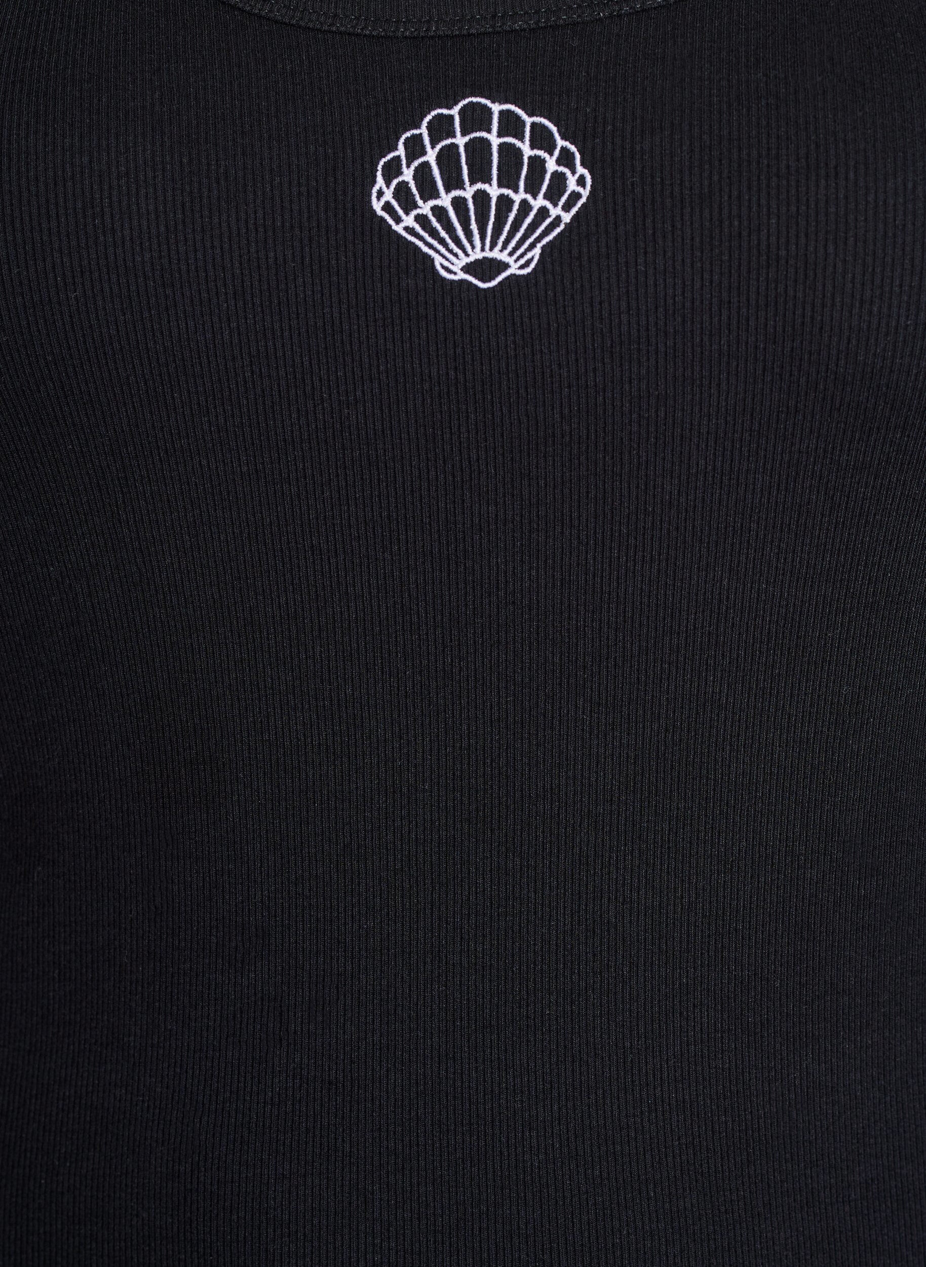ZizziDopasowany top z motywem, Czarne, Packshot image number 2