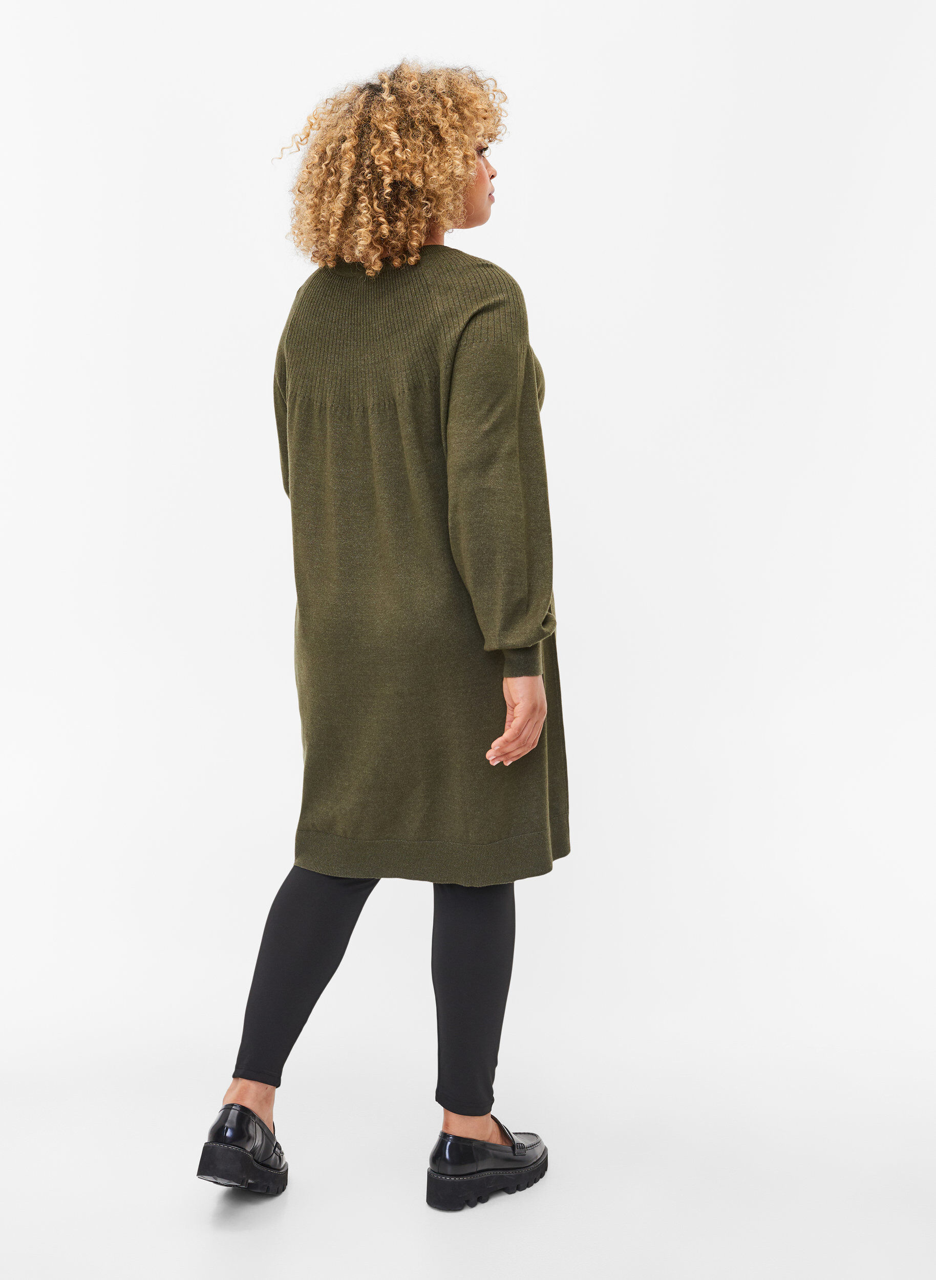 Zizzi 2-pack basic leggings, Black, Model image number 1