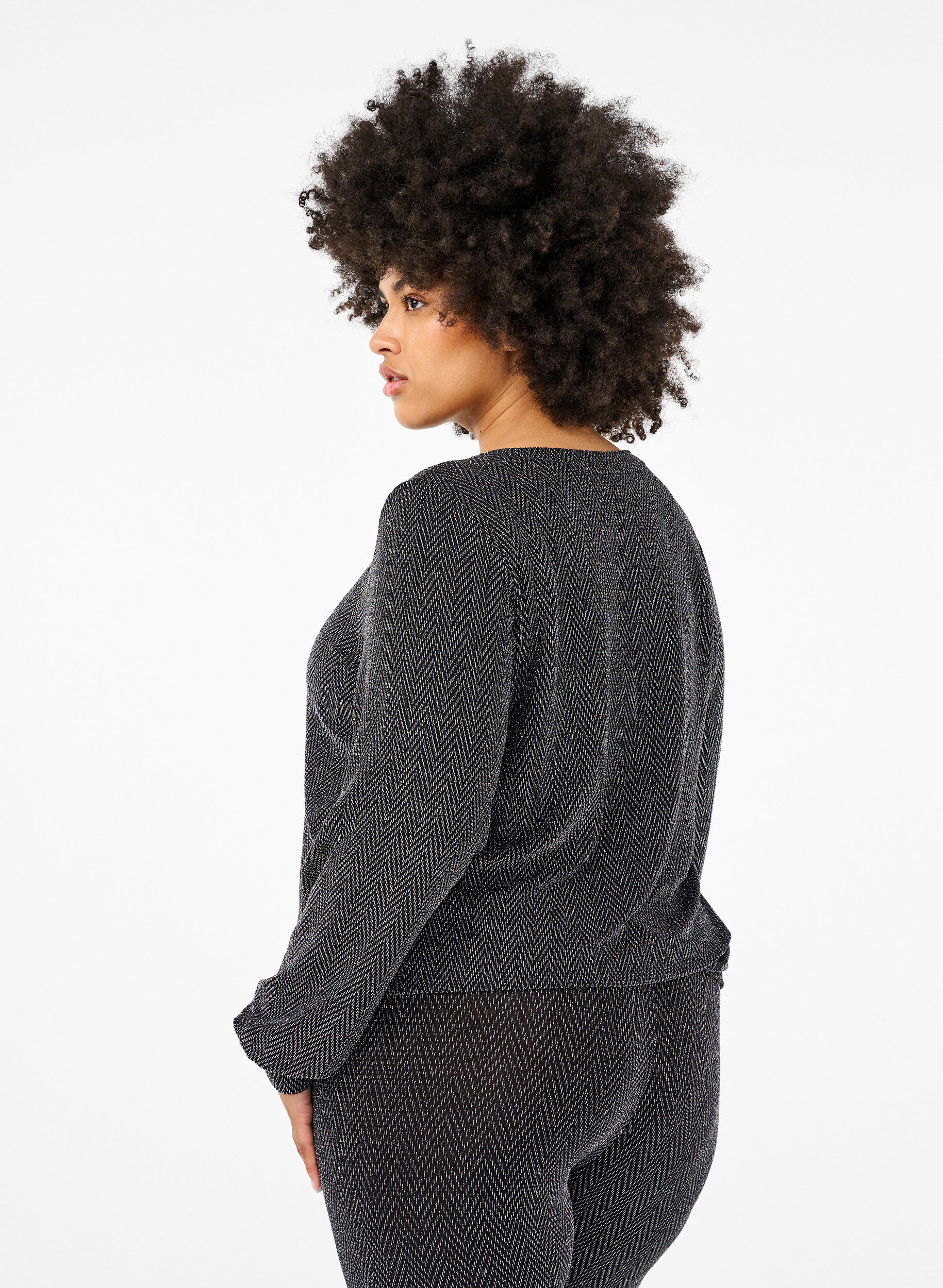 Zizzi Bluzka z blyszczacym wzorem, Silver ZigZagShimmer, Model image number 1