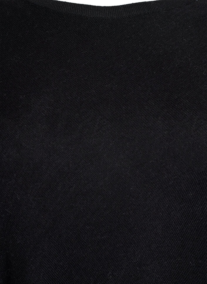 Ponczo z cienkiej dzianiny, Czarne, Packshot image number 2