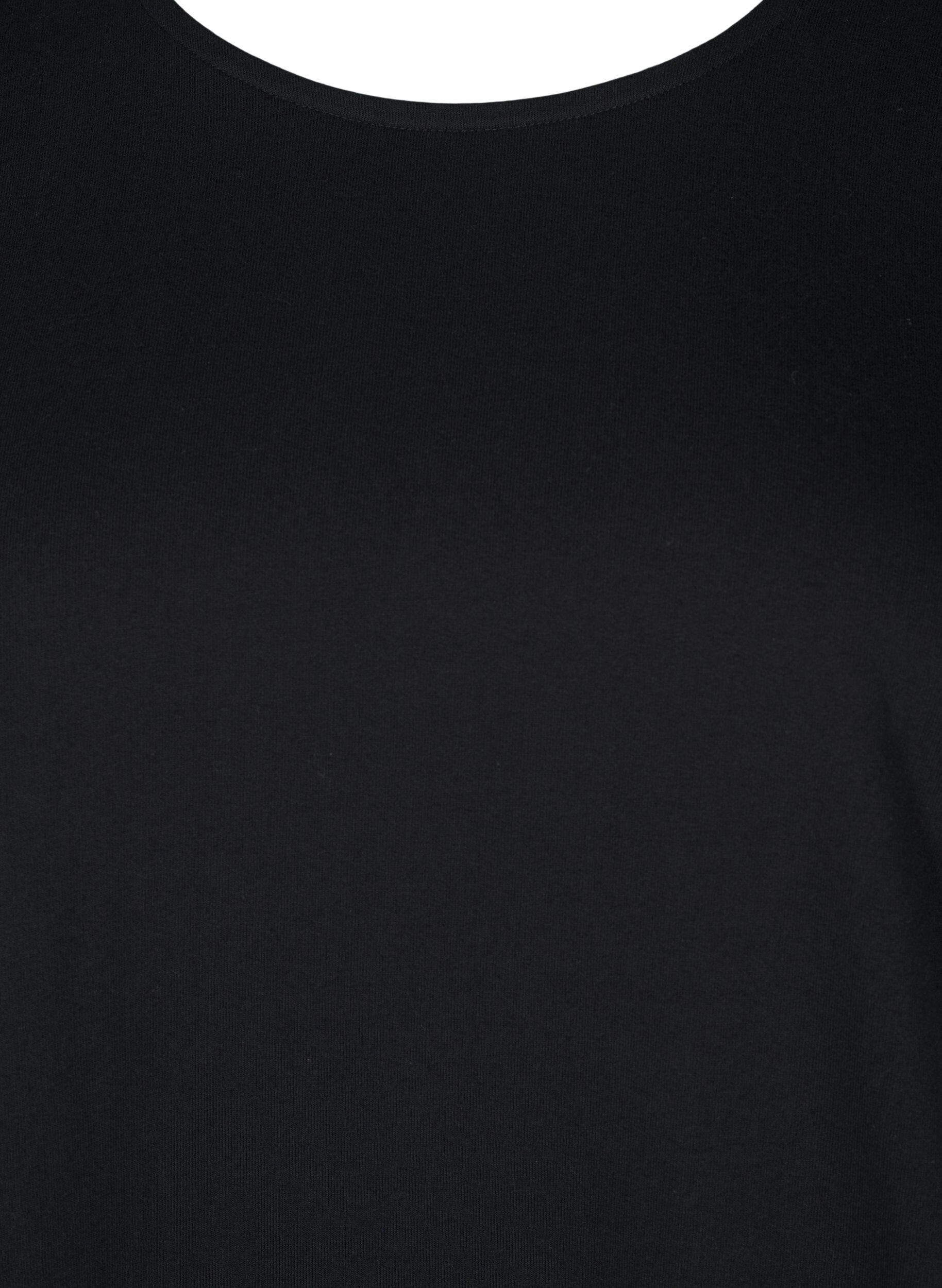 ZizziBawelniana sukienka o kroju balonowym, Czarne, Packshot image number 2