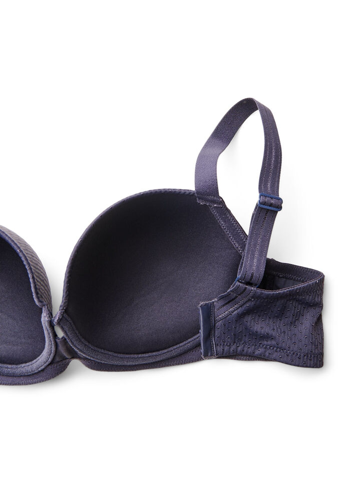 Ksztaltowany biustonosz z fiszbinami i wzorem, Niebieskie, Packshot image number 3