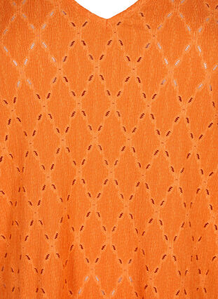 Azurowa bluzka z dekoltem w serek, Carrot, Packshot image number 2