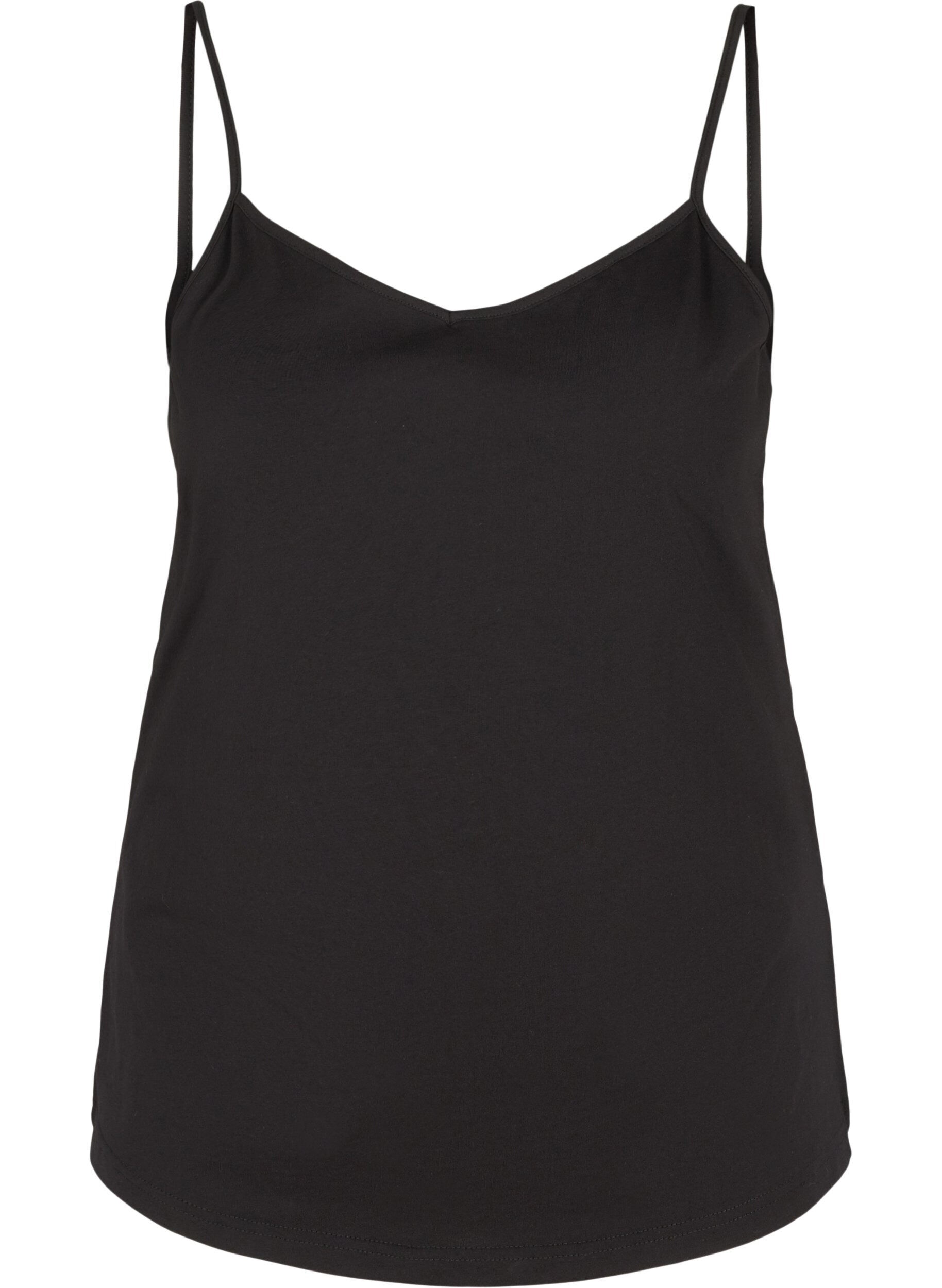 Zizzi 2-pack basic cotton top, Black, Packshot image number 3