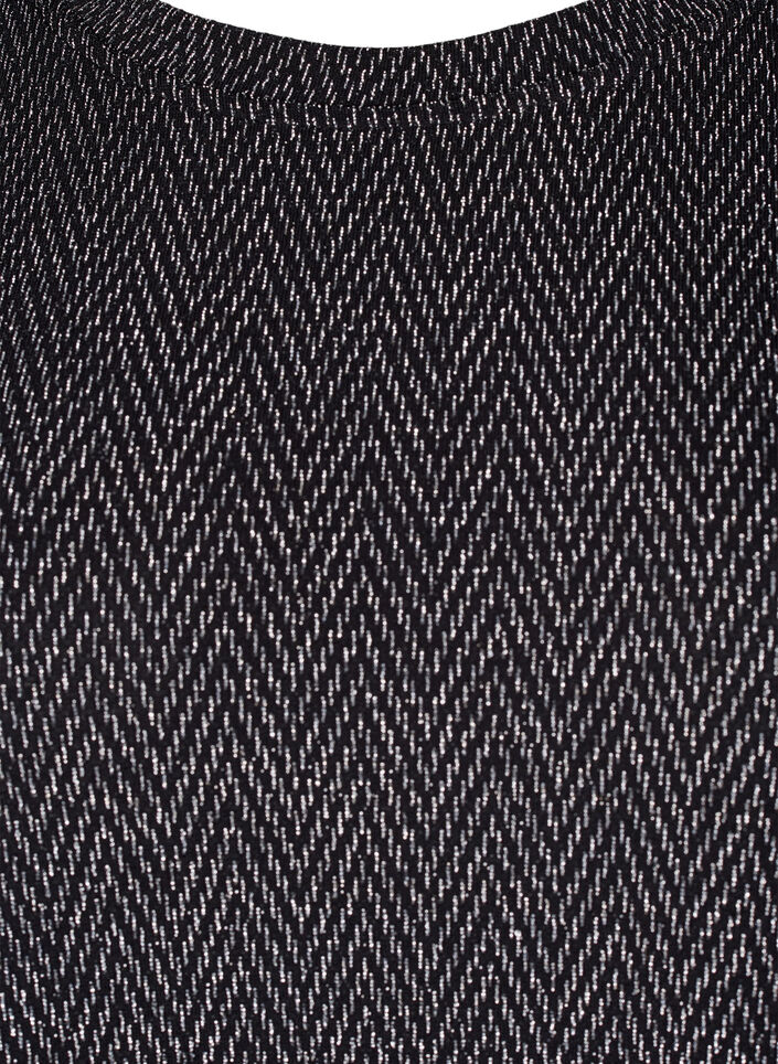 Sukienka w zygzakowaty wzór z brokatem, Silver ZigZagShimmer, Packshot image number 2