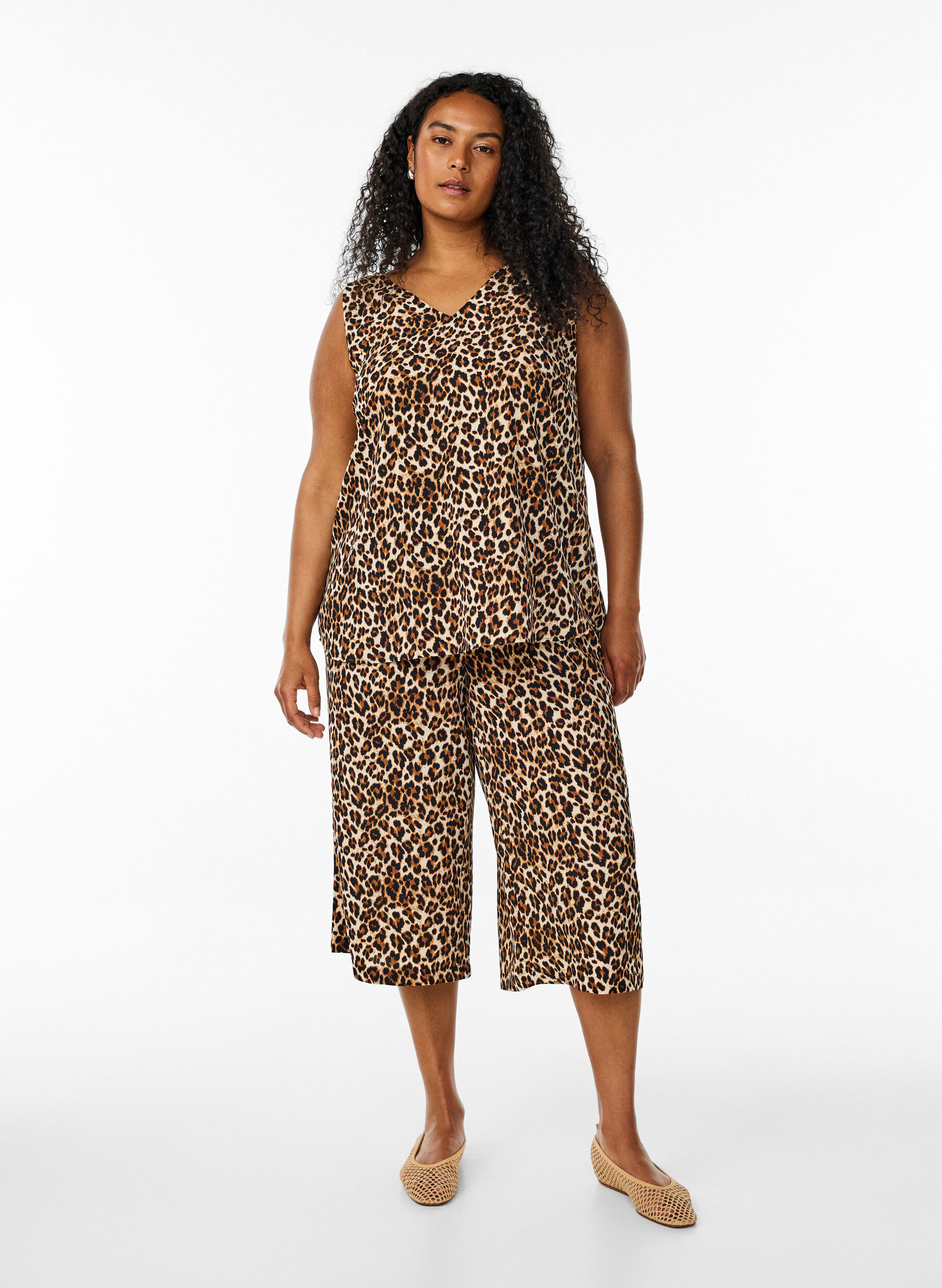 ZizziSpodnie culotte z nadrukiem, Zielony, Model image number 0